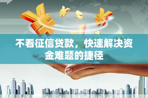 称多不看征信贷款，快速解决资金难题的捷径