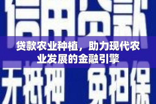 称多贷款农业种植，助力现代农业发展的金融引擎
