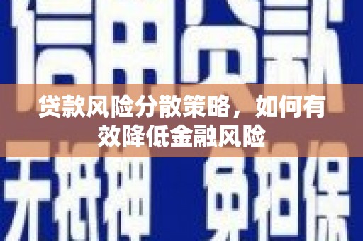 称多贷款风险分散策略，如何有效降低金融风险
