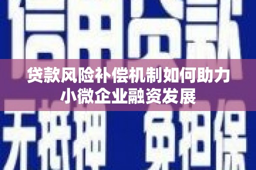 称多贷款风险补偿机制如何助力小微企业融资发展