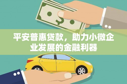 称多平安普惠贷款，助力小微企业发展的金融利器