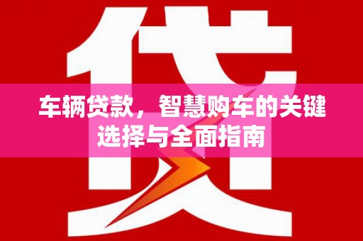 称多车辆贷款，智慧购车的关键选择与全面指南
