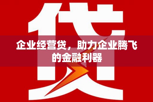 称多企业经营贷，助力企业腾飞的金融利器