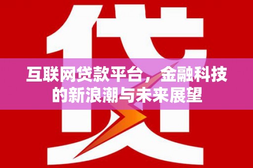 称多互联网贷款平台，金融科技的新浪潮与未来展望
