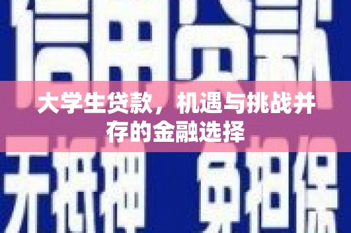 称多大学生贷款，机遇与挑战并存的金融选择
