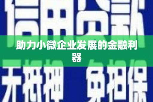 称多助力小微企业发展的金融利器