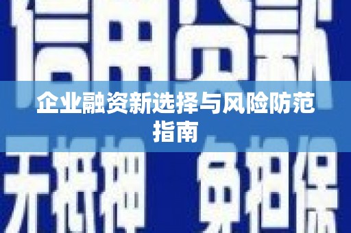 称多企业融资新选择与风险防范指南