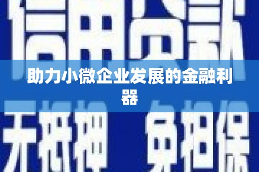 称多助力小微企业发展的金融利器