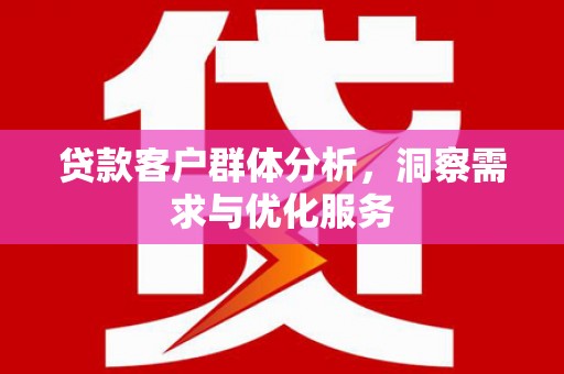 称多贷款客户群体分析，洞察需求与优化服务